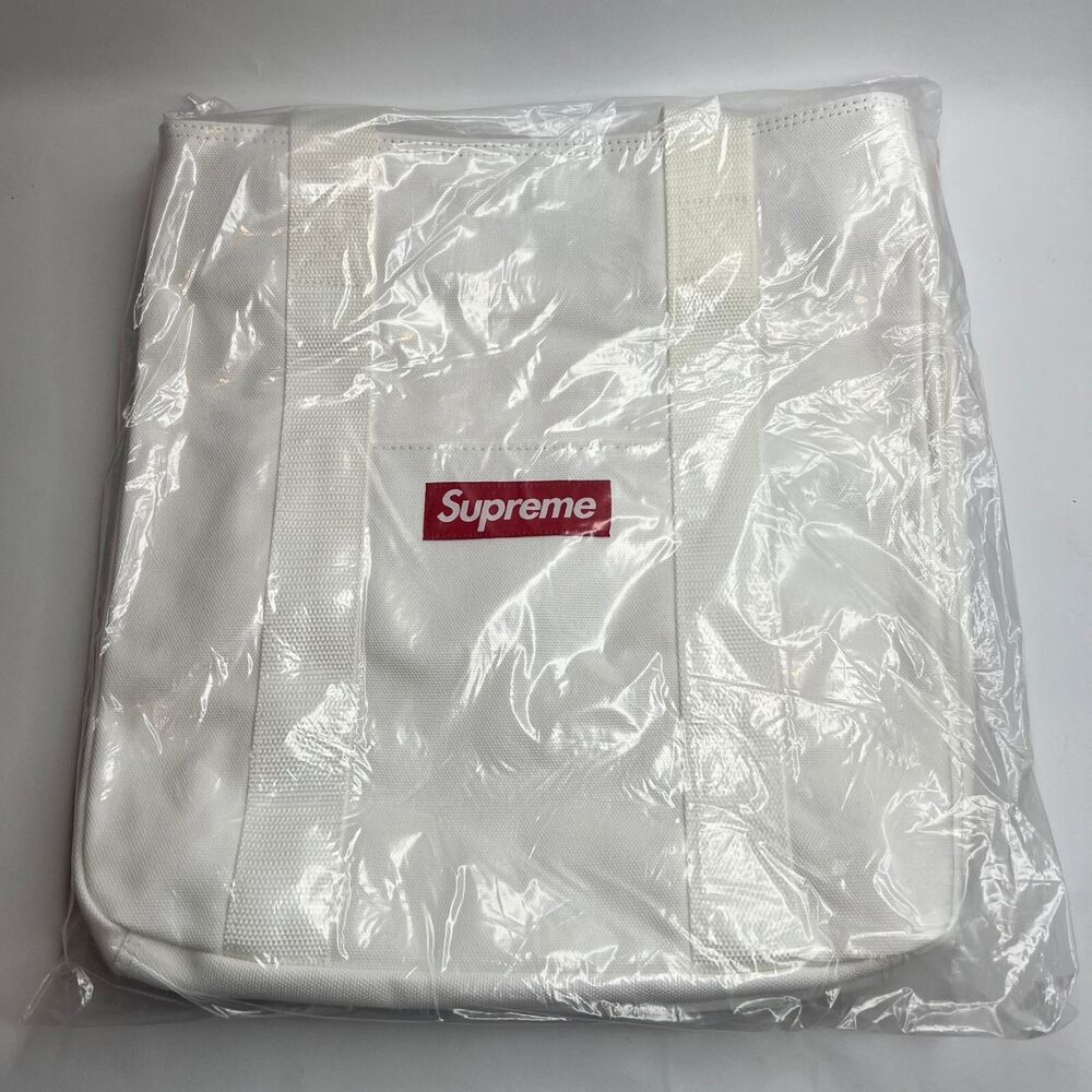 Supreme New York FW20B25 White Canvas Tote Bag Authentic Deadstock